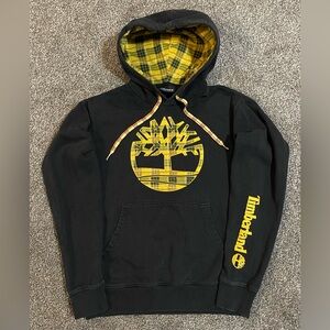 Timberland Plaid Lined Black and Yellow Hoodie